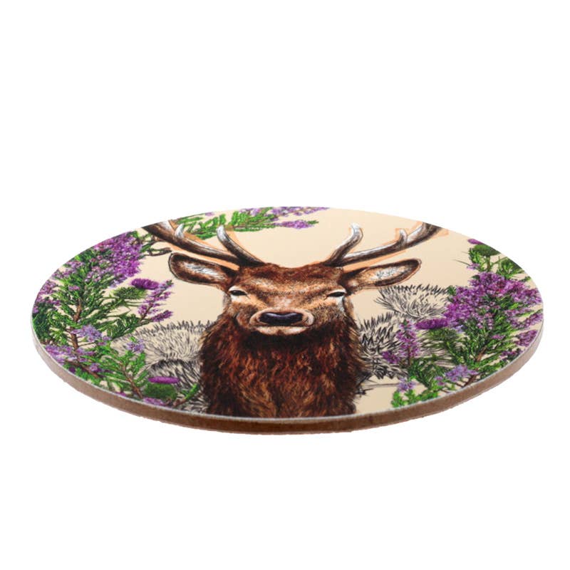 Wild Stag Christmas Porcelain Mug & Coaster Set