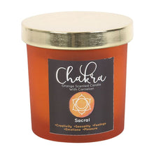 Load image into Gallery viewer, Sacral Chakra Orange Crystal Chip Candle
