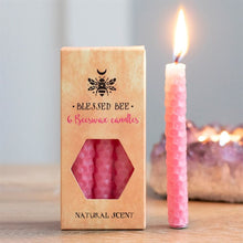 Load image into Gallery viewer, Set of 6 Pink Beeswax Spell Candles
