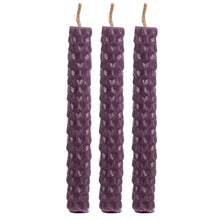 Load image into Gallery viewer, Set of 6 Purple Beeswax Spell Candles
