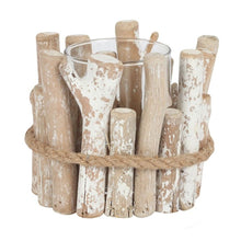 Load image into Gallery viewer, White Washed Driftwood Candle Holder
