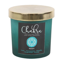 Load image into Gallery viewer, Heart Chakra Mint Crystal Chip Candle
