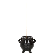 Load image into Gallery viewer, Pentagram Cauldron Ceramic Incense Holder
