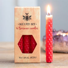 Load image into Gallery viewer, Set of 6 Red Beeswax Spell Candles
