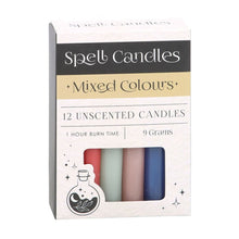 Load image into Gallery viewer, Pack of 12 Mixed Colour Spell Candles
