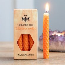 Load image into Gallery viewer, Set of 6 Orange Beeswax Spell Candles
