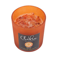 Load image into Gallery viewer, Sacral Chakra Orange Crystal Chip Candle
