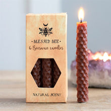 Load image into Gallery viewer, Set of 6 Brown Beeswax Spell Candles
