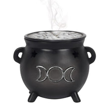 Load image into Gallery viewer, Triple Moon Cauldron Incense Cone Holder
