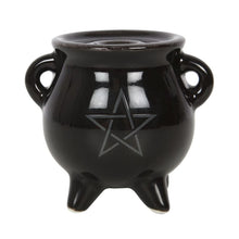 Load image into Gallery viewer, Pentagram Cauldron Ceramic Incense Holder
