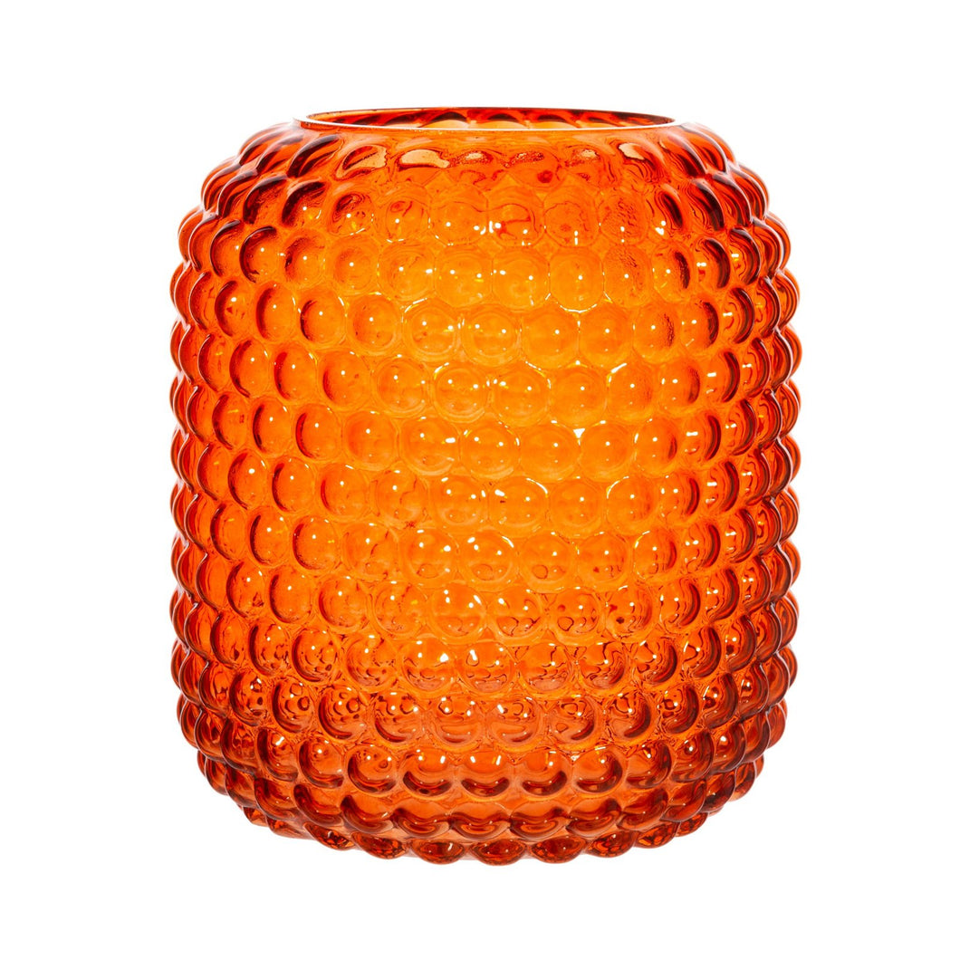 Amber Glass Bobble Vase