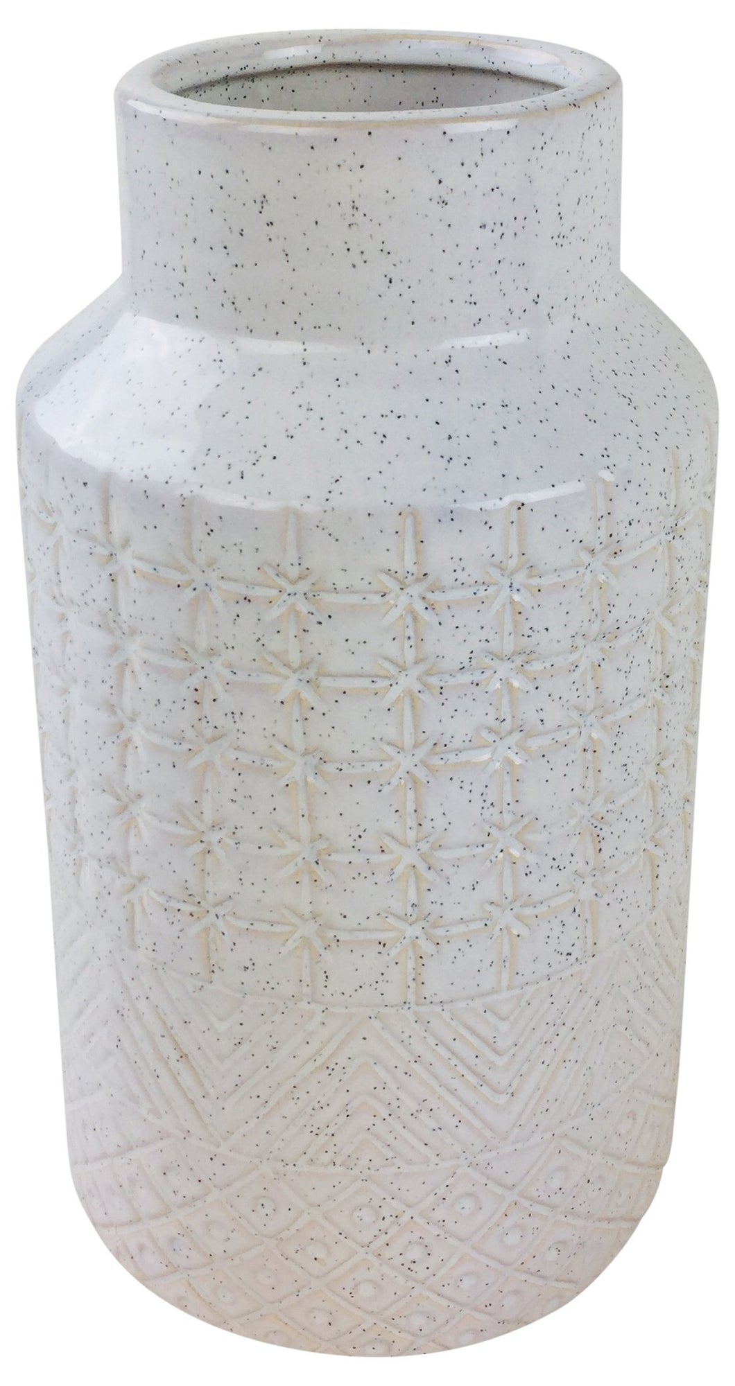 White Star Textured Stoneware Vase 30cm