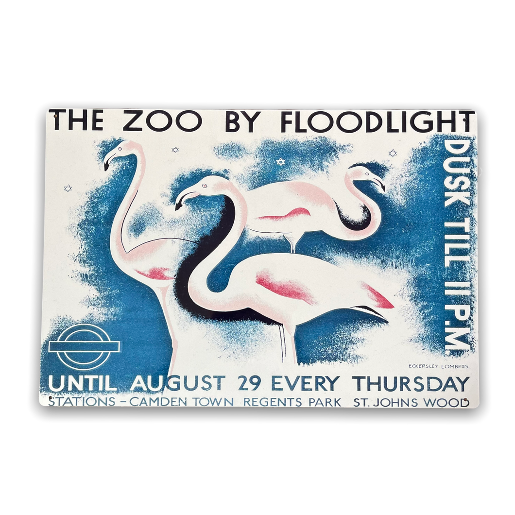 Vintage Metal Sign - London Underground, Visit The Zoo