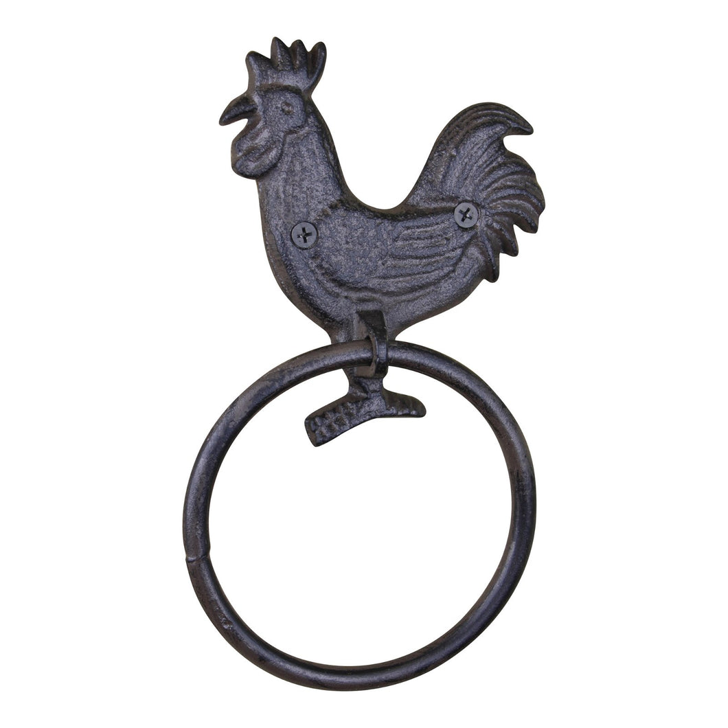 Cast Iron Rustic Towel Ring, Chicken
