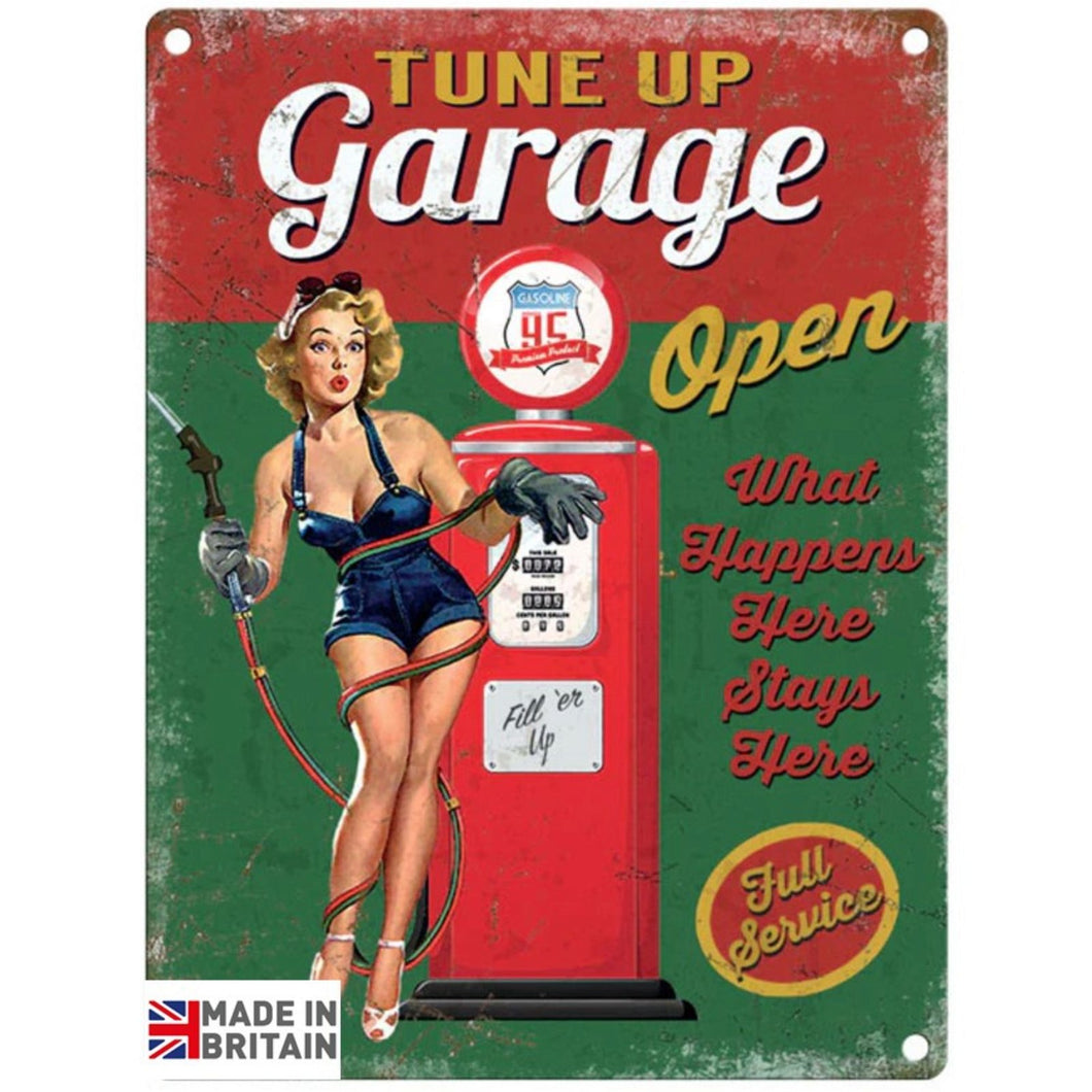 Small Metal Sign 45 x 37.5cm Vintage Retro Tune Up Garage