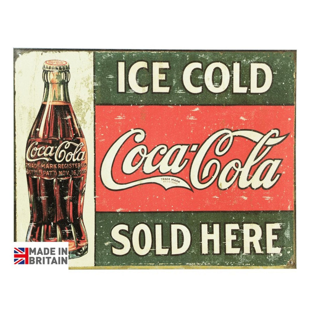 Large Metal Sign 60 x 49.5cm Ice Cold Coca Cola