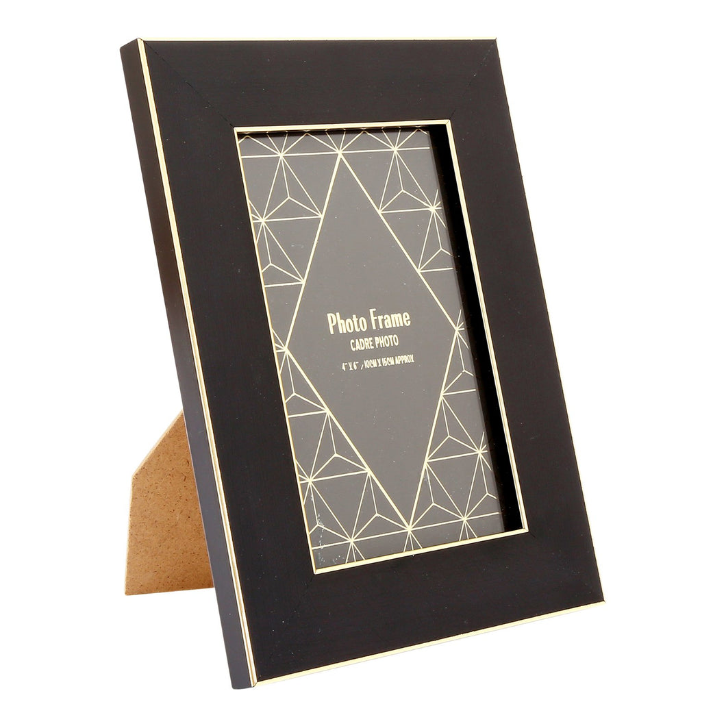 Black And Gold Edged Photo Frame 4x6