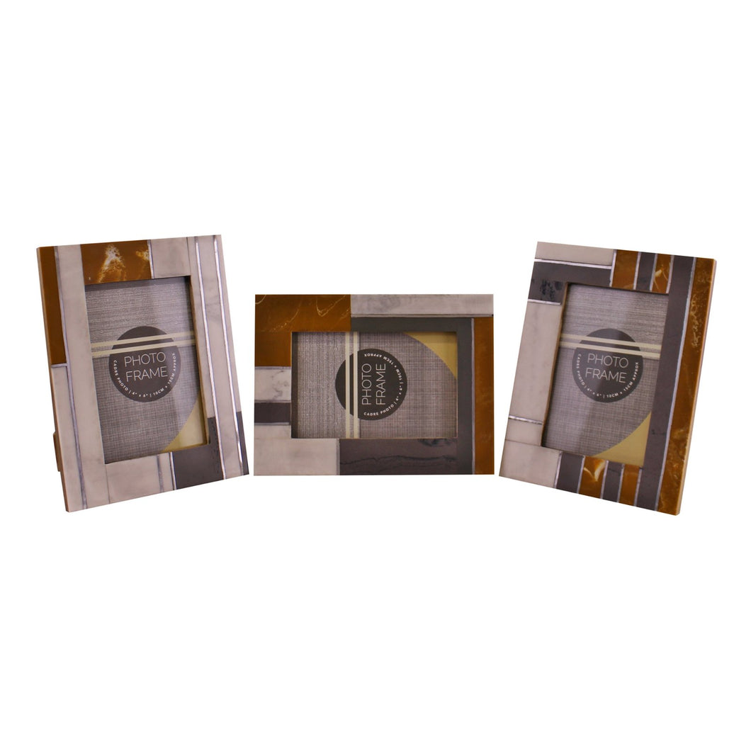 Set of 3 Abstract Design Photo Frames, 4x6