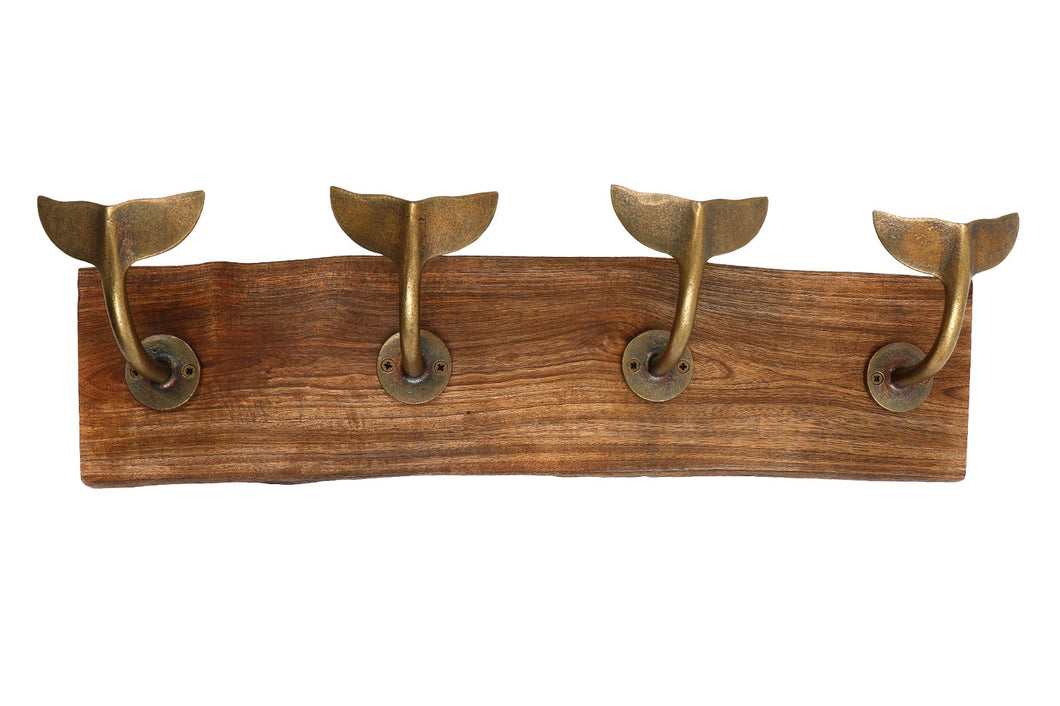 Set of Four Antique Gold Whale Hooks