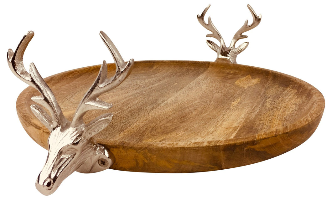 Wooden Stag Tray 33.5cm