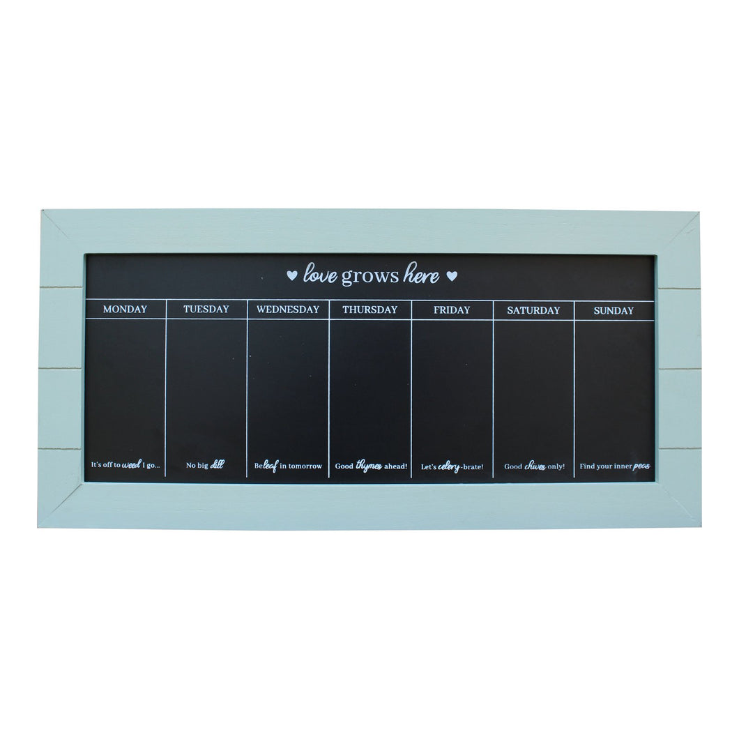 67x32 Chalkboard Week Planner, Green